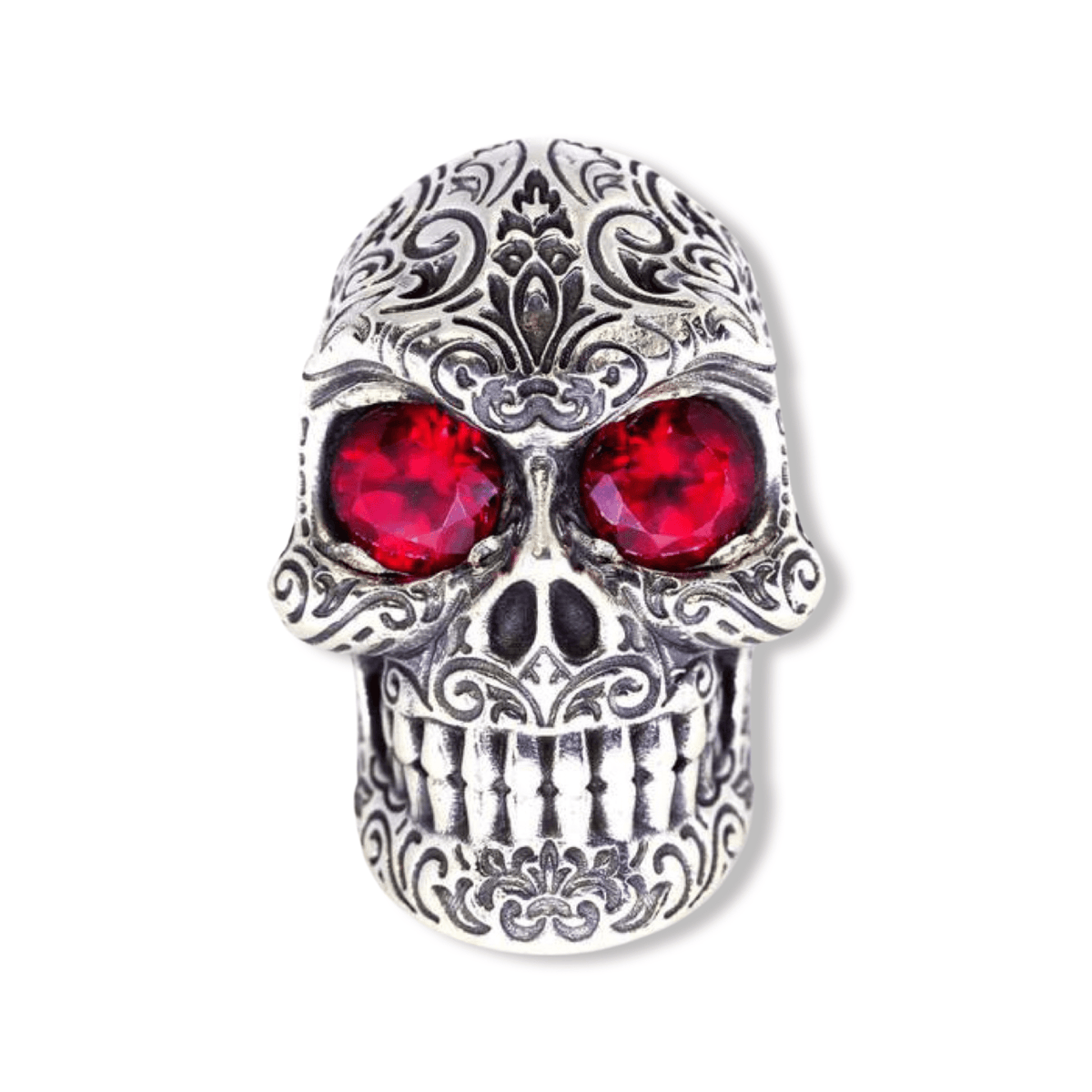 Skull ring hot sale ruby eyes