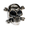 Skull Crossbones Skull Ring | Sterling Silver Mens Pirate Skull Ring-Ring-AJT Jewellery 