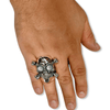 Skull Crossbones Skull Ring | Sterling Silver Mens Pirate Skull Ring-Ring-AJT Jewellery 