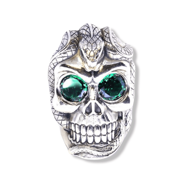 Snake Eyes Skull And Snake ring-Ring-AJT Jewellery 
