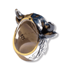 Mens Bull Head Ring | Sterling Silver Taurus Bull Ring with Ruby Eyes-Ring-AJT Jewellery 