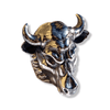 Mens Bull Head Ring | Sterling Silver Taurus Bull Ring with Ruby Eyes-Ring-AJT Jewellery 