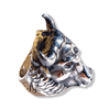 Mens Bull Head Ring | Sterling Silver Taurus Bull Ring with Ruby Eyes-Ring-AJT Jewellery 