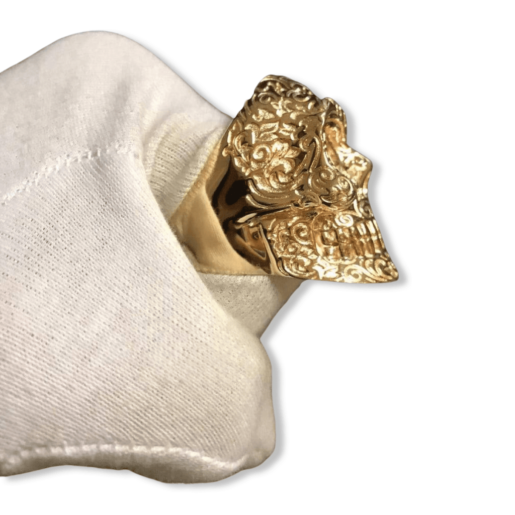 The Regal Gold Skull Ring-Ring-AJT Jewellery 