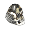 Winged Calavera Skull Ring | Sterling Silver Winged Sugar Skull Mens Ring-Ring-AJT Jewellery 
