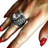 Womens Lion Head Ring | Sterling Silver Ladies Lion Head Ring-Womens-AJT Jewellery 